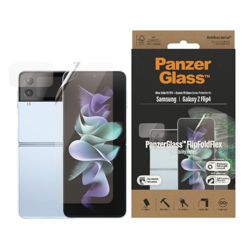 PanzerGlass Ultra-Wide Fit Bundle for Samsung Galaxy Z Flip 4 цена и информация | Ekraani kaitseklaasid ja kaitsekiled | hansapost.ee