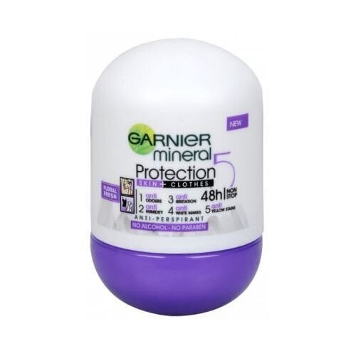 Mineral Protection 5 higistamisvastane 48h Floral Fresh Roll-on naistele 50 ml hind ja info | Deodorandid | hansapost.ee