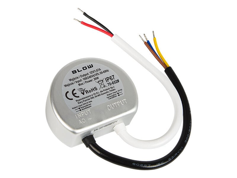 Impulss toiteallikas 12V 1.67A 20W hind ja info | Juhtmed ja kaablid | hansapost.ee