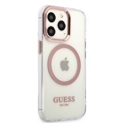 Guess Transparent MagSafe Compatible Case for iPhone 13 Pro Pink hind ja info | Telefonide kaitsekaaned ja -ümbrised | hansapost.ee