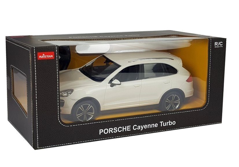 Auto Porsche Cayenne Rastar koos kaugjuhtimispuldiga 1:14, valge hind ja info | Mänguasjad poistele | hansapost.ee