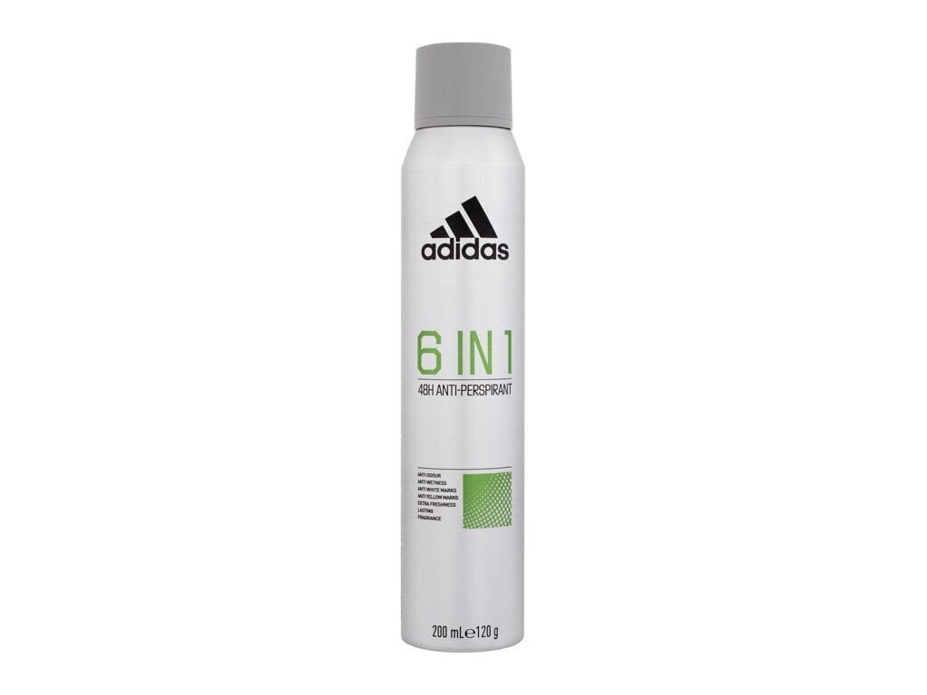 Spreideodorant meestele Adidas 6 In 1 48h 200 ml hind ja info | Deodorandid | hansapost.ee