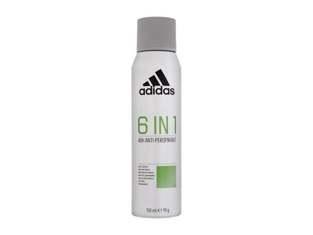 Spreideodorant meestele Adidas 6 In 1 48h 150 ml hind ja info | Deodorandid | hansapost.ee