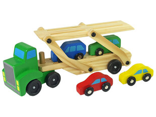 Puidust veoauto autodega цена и информация | Игрушки для мальчиков | hansapost.ee