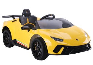 Elektriauto lastele Lamborghini Huracan, kollane цена и информация | Электромобили для детей | hansapost.ee