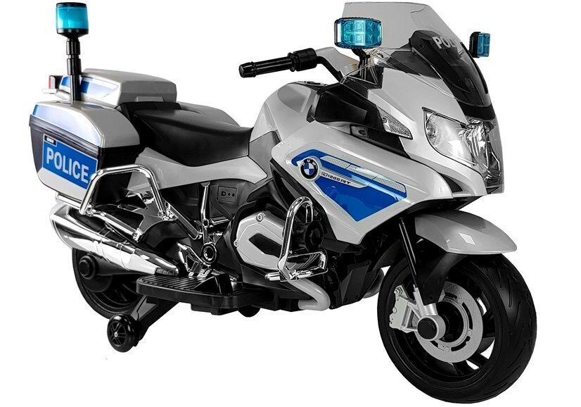 Elektriline mootorratas lastele BMW R1200 Police, hõbedane цена и информация | Laste elektriautod | hansapost.ee