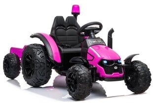 Elektriline traktor haagisega HZB-200, roosa цена и информация | Электромобили для детей | hansapost.ee