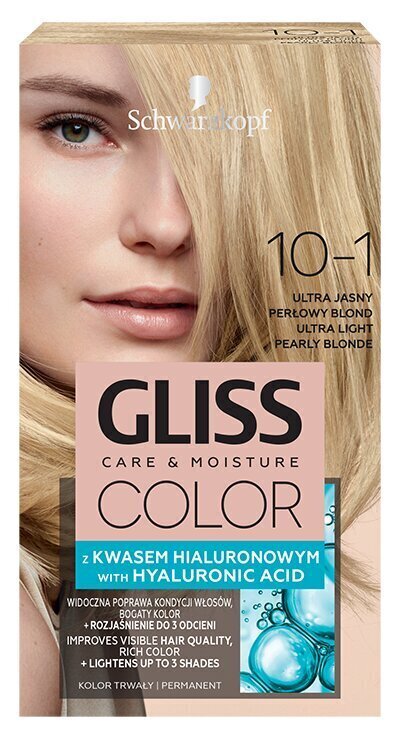 Juuksevärv Schwarzkopf GLISS COLOR 10-1 Eriti hele pärlmutter hind ja info | Juuksevärvid | hansapost.ee