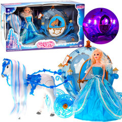 Tuhkatriinu nukk koos kõndiva hobuse ja helendava vankriga price and information | Toys for girls | hansapost.ee