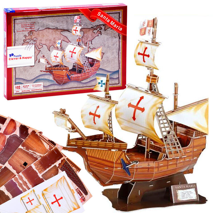 3D puslelaev Santa Maria, 102 o. цена и информация | Pusled lastele ja täiskasvanutele | hansapost.ee