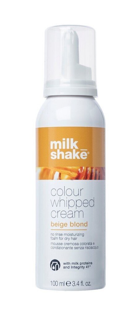 Milkshake COLOUR WHIPPED CREAM Juustesse jäetav kaitsev hooldusvaht kõikidele juuksetüüpidele 100 ml, Beige Blonde цена и информация | Juuksevärvid | hansapost.ee