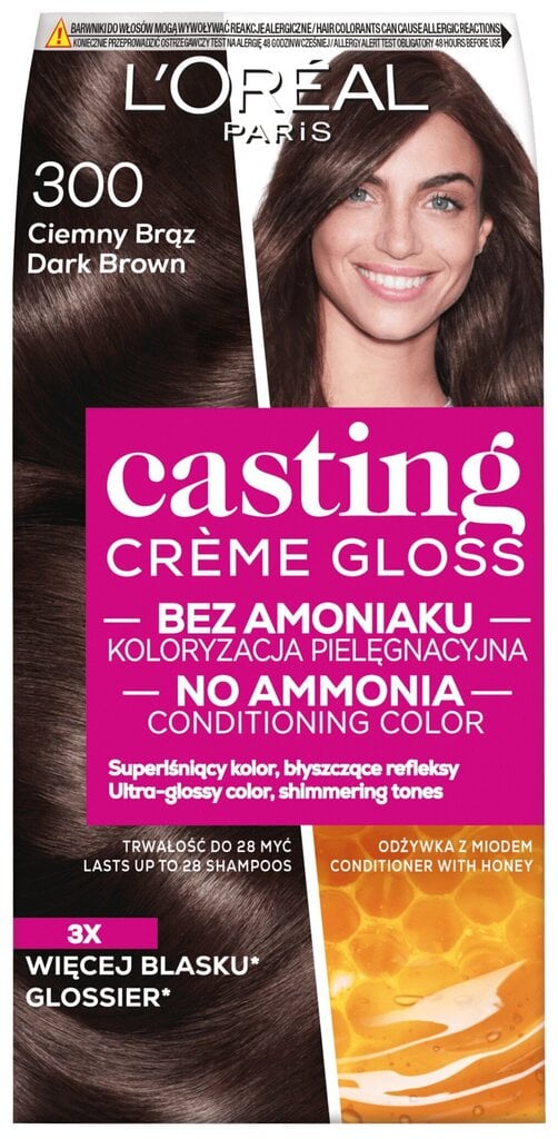 Juuksevärv L'Oreal Paris Casting Creme Gloss, 300 Darkest Brown hind ja info | Juuksevärvid | hansapost.ee