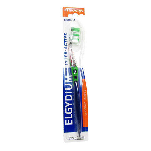 Elgydium Inter-Active Toothbrush (Medium) - Toothbrush цена и информация | Hambaharjad, hampapastad ja suuloputusvedelikud | hansapost.ee