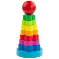 Arendav puidust klotsidega püramiid цена и информация | Игрушки для малышей | hansapost.ee