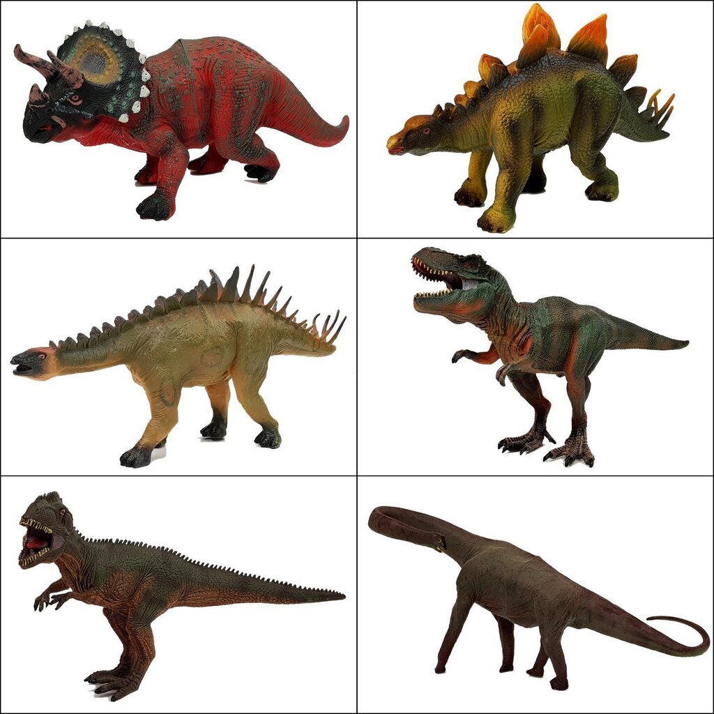 Türannosauruste ja muude dinosauruste kujukeste komplekt, 6 tk. цена и информация | Mänguasjad poistele | hansapost.ee