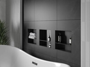 Mexen X-Wall-NR süvistatav seinariiul 2l, 30x30 cm, Black цена и информация | Аксессуары для ванной комнаты | hansapost.ee
