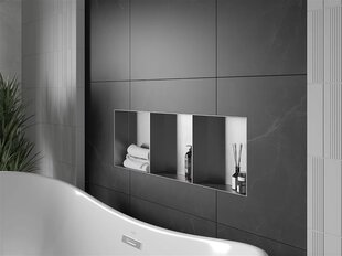 Mexen X-Wall-NR süvistatav seinariiul 3l, 90x30 cm, Inox цена и информация | Аксессуары для ванной комнаты | hansapost.ee