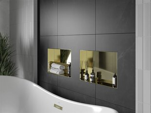 Mexen X-Wall-NR süvistatav seinariiul, 45x30 cm, Gold цена и информация | Аксессуары для ванной комнаты | hansapost.ee