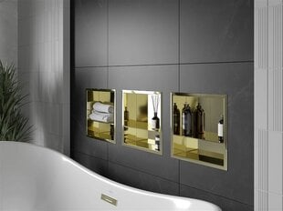 Mexen X-Wall-R süvistatav seinariiul 2l, 30x30 cm, Gold цена и информация | Аксессуары для ванной комнаты | hansapost.ee