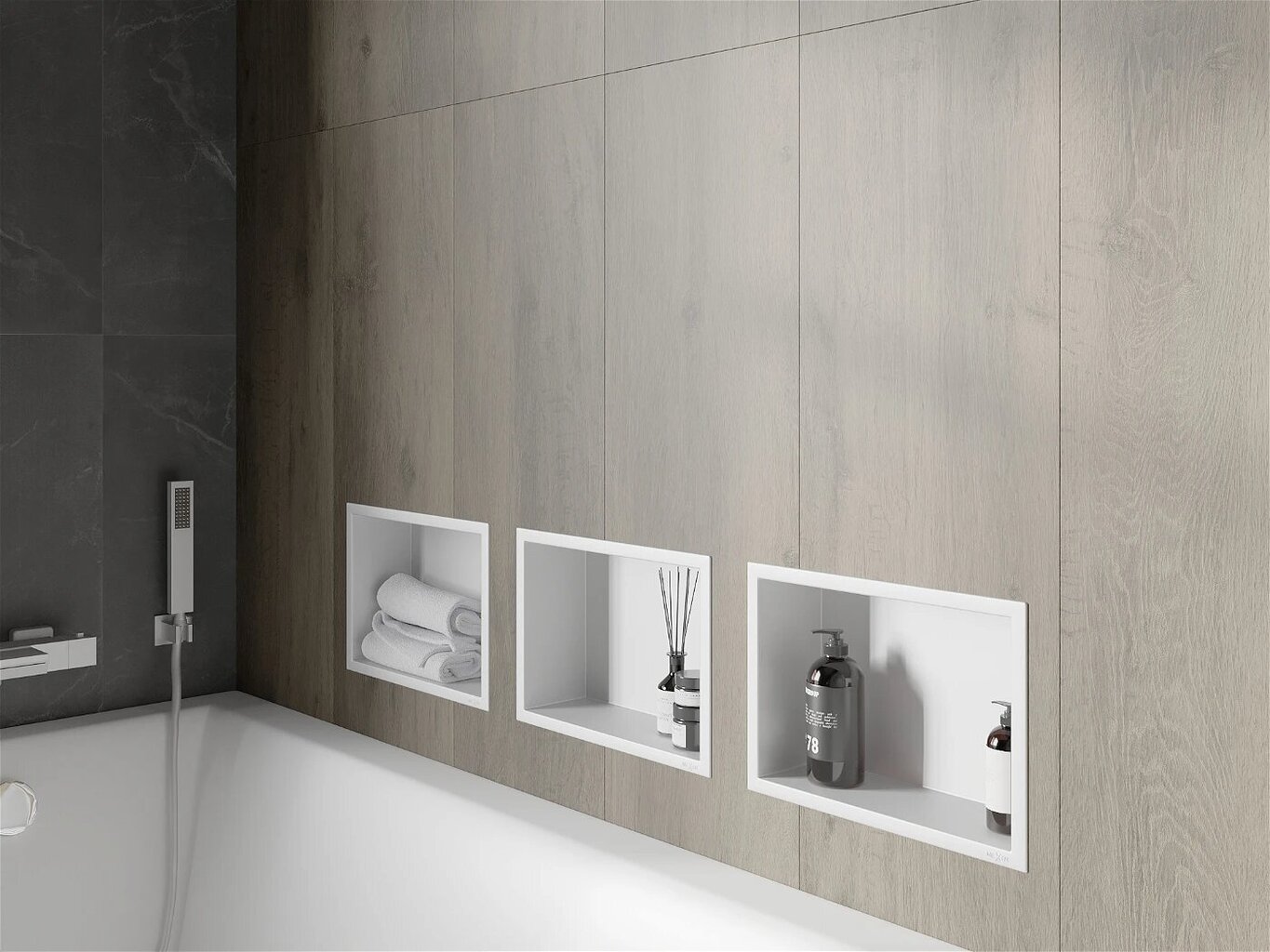 Mexen X-Wall-R süvistatav seinariiul, 30x20 cm, White цена и информация | Vannitoa aksessuaarid | hansapost.ee