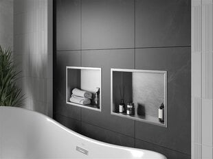 Mexen X-Wall-R süvistatav seinariiul, 45x30 cm, Inox цена и информация | Аксессуары для ванной комнаты | hansapost.ee