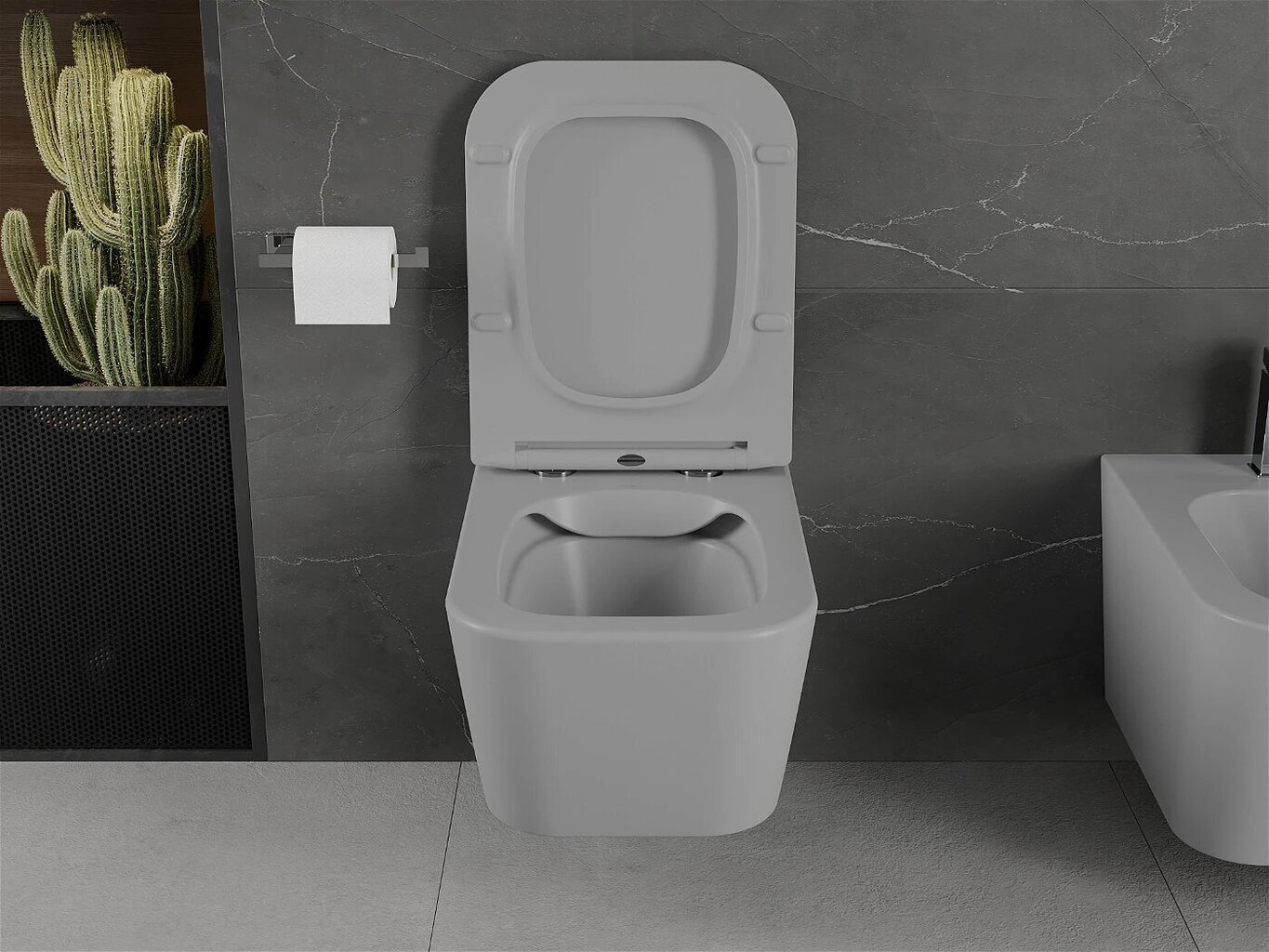 WC-pott Mexen Madox Rimless Slim Duroplast koos aeglaselt sulguva kaanega, Light grey mat hind ja info | WС-potid | hansapost.ee