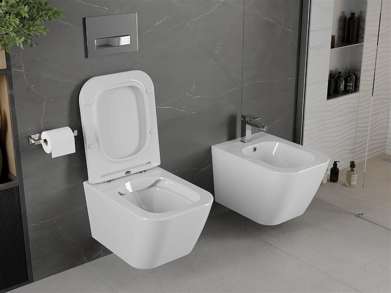 WC-pott Mexen Madox Rimless Slim Duroplast koos aeglaselt sulguva kaanega, White цена и информация | WС-potid | hansapost.ee