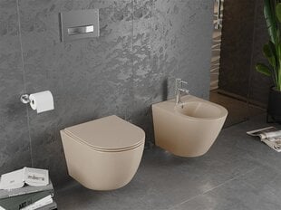 Туалет Mexen Lena Rimless Slim Duroplast с медленно сдвигающейся крышкой, Cappuccino mat  цена и информация | Унитазы | hansapost.ee