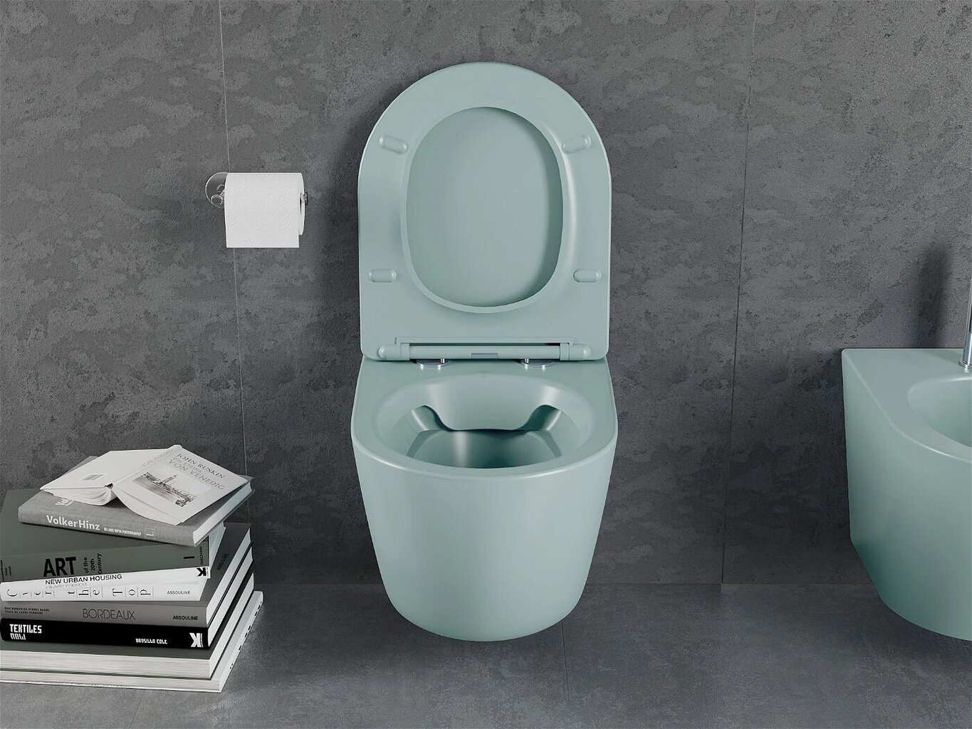WC-pott Mexen Lena Rimless Slim Duroplast koos aeglaselt sulguva kaanega, Light green mat hind ja info | WС-potid | hansapost.ee