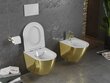 WC-pott Mexen Lena Rimless Slim Duroplast koos aeglaselt sulguva kaanega, White/Gold hind ja info | WС-potid | hansapost.ee