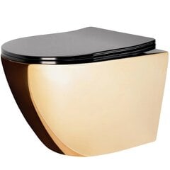 WC-pott REA Carlo Mini Flat, Gold/Black цена и информация | Унитазы | hansapost.ee