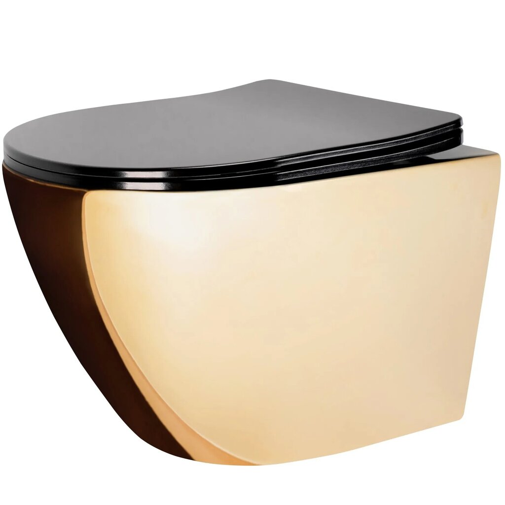 WC-pott REA Carlo Mini Flat, Gold/Black цена и информация | WС-potid | hansapost.ee