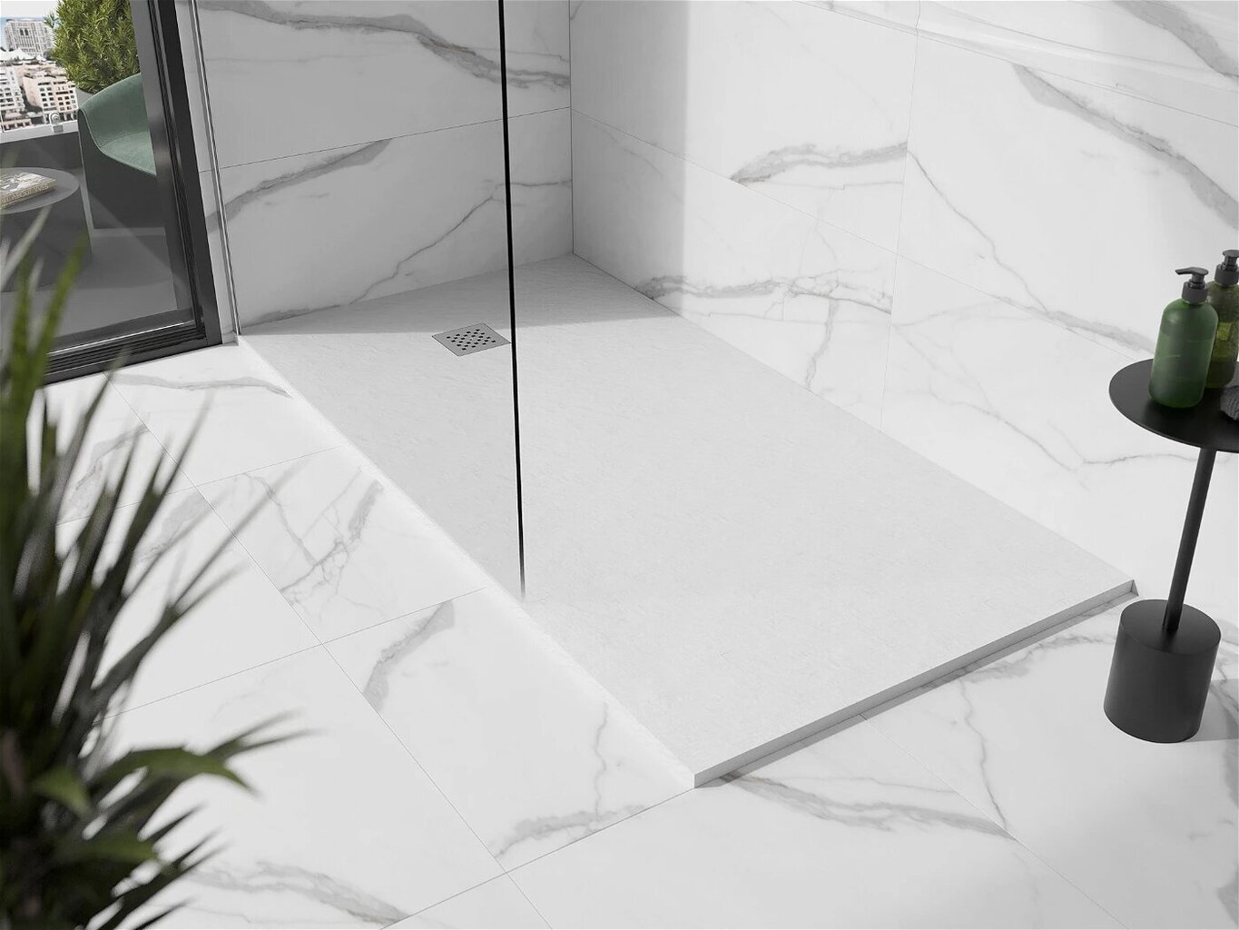 Ristkülikukujuline dušialus Mexen Stone+ koos sifooniga, white, 180x70,80,90,100 cm цена и информация | Dušialused | hansapost.ee