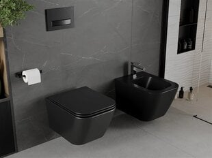 WC-pott Mexen Madox Rimless Slim Duroplast koos aeglaselt sulguva kaanega, Black matt цена и информация | Унитазы | hansapost.ee