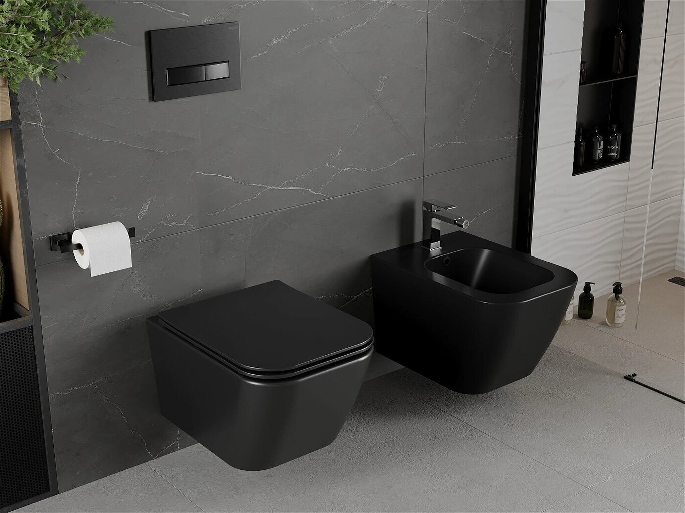 WC-pott Mexen Madox Rimless Slim Duroplast koos aeglaselt sulguva kaanega, Black matt hind ja info | WС-potid | hansapost.ee