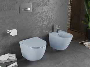 WC-pott Mexen Lena Rimless Slim Duroplast koos aeglaselt sulguva kaanega, Grey-blue mat price and information | WС-potid | hansapost.ee