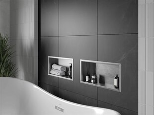 Mexen X-Wall-R süvistatav seinariiul, 45x20 cm, Inox цена и информация | Аксессуары для ванной комнаты | hansapost.ee