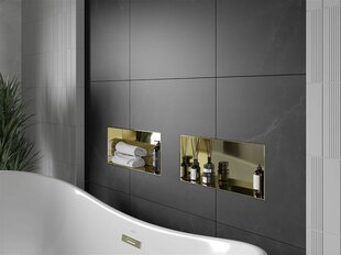 Mexen X-Wall-NR süvistatav seinariiul, 45x20 cm, Gold цена и информация | Аксессуары для ванной комнаты | hansapost.ee
