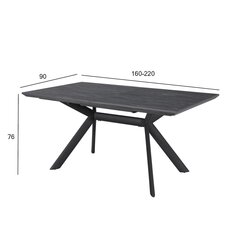 Söögilaud EDDY 160/220x90xH76cm hall, melamiin, metalljalad hind ja info | Köögilauad, söögilauad | hansapost.ee