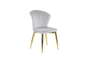 Мягкий обеденный стул A2A CN-6080, светло-серый с золотистой рамкой цена и информация | Стулья для кухни и столовой | hansapost.ee