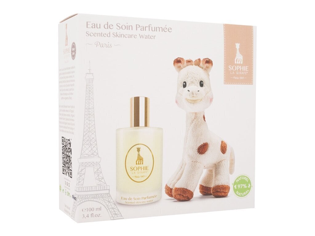 Komplekt: lõhnavesi beebidele Sophie the Giraffe Perfumed Eau de Soin, 100 ml + imearmas plüüsist mänguasi hind ja info | Laste lõhnaõlid | hansapost.ee