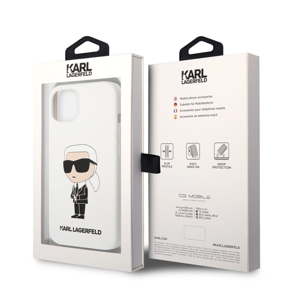 Karl Lagerfeld Liquid Silicone Ikonik NFT Case for iPhone 13 White hind ja info | Telefonide kaitsekaaned ja -ümbrised | hansapost.ee