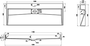 Konglomeraadist valamu Mexen Ava 1/O, 120x46 cm цена и информация | Раковины | hansapost.ee