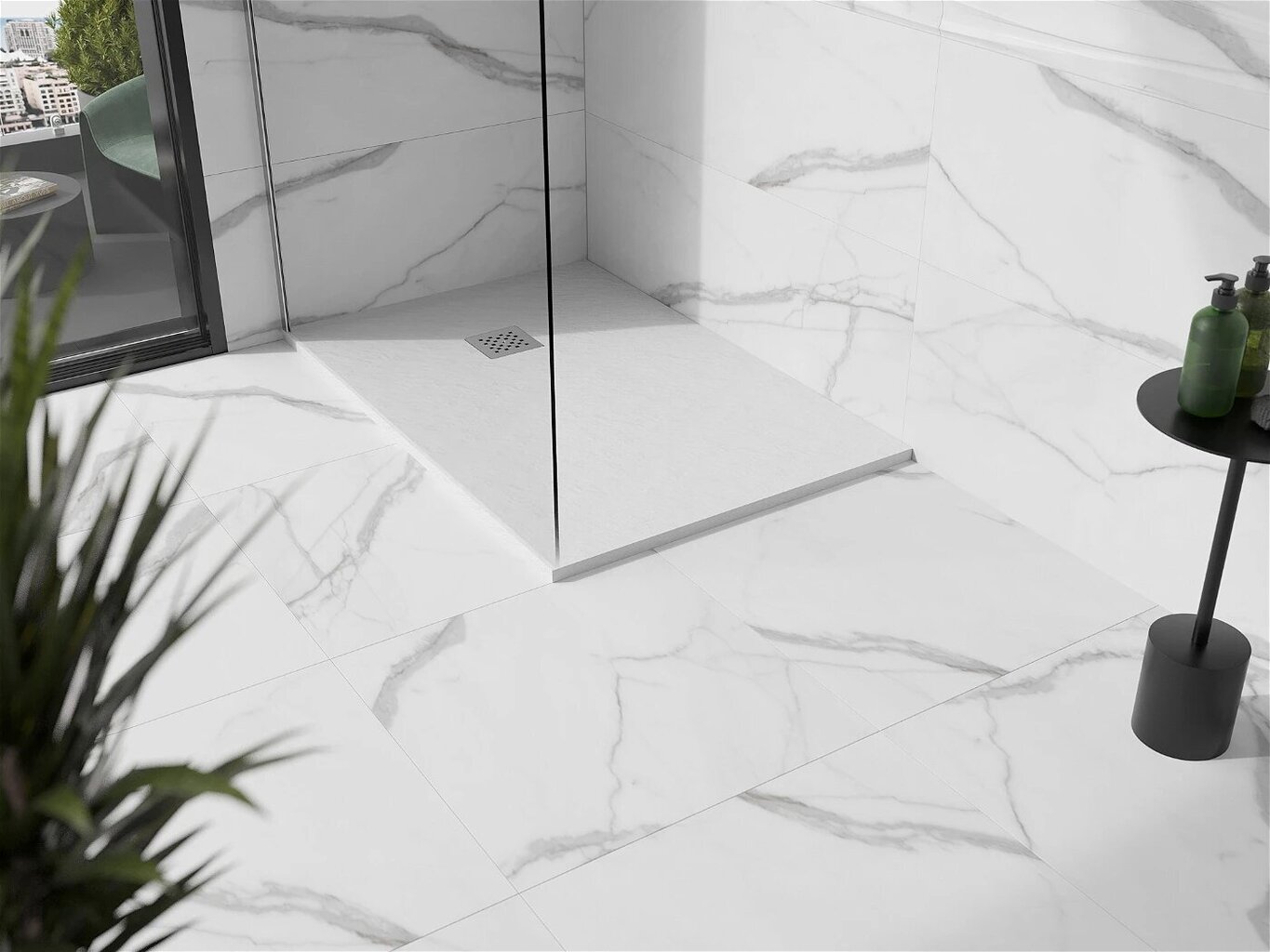Ristkülikukujuline dušialus Mexen Stone+ sifooniga, White, 120x70,80,90,100 cm hind ja info | Dušialused | hansapost.ee