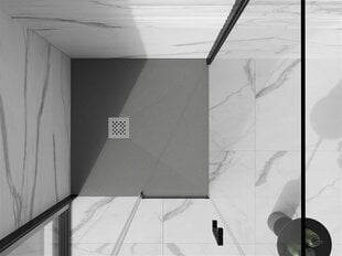 Квадратный душевой поддон Mexen Stone+ с сифоном, серый цвет, 70/80/90/100 см цена и информация | Стойки для душа | hansapost.ee