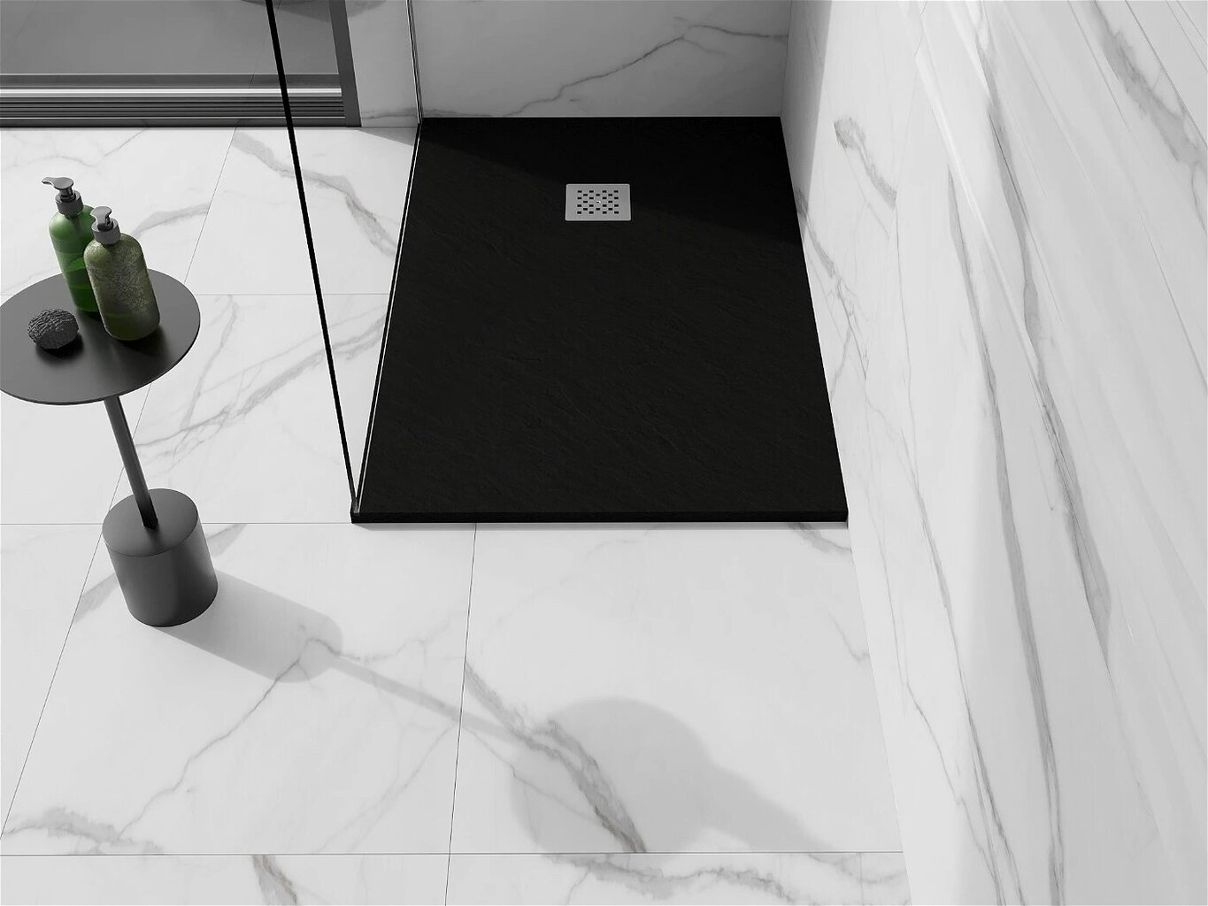 Ristkülikukujuline dušialus Mexen Stone+ sifooniga, Black, 100x70,80,90 cm hind ja info | Dušialused | hansapost.ee