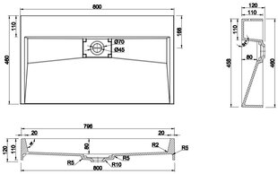 Konglomeraadist valamu Mexen Ava B/O, 80x46 cm price and information | Bathroom sinks, washbasins | hansapost.ee