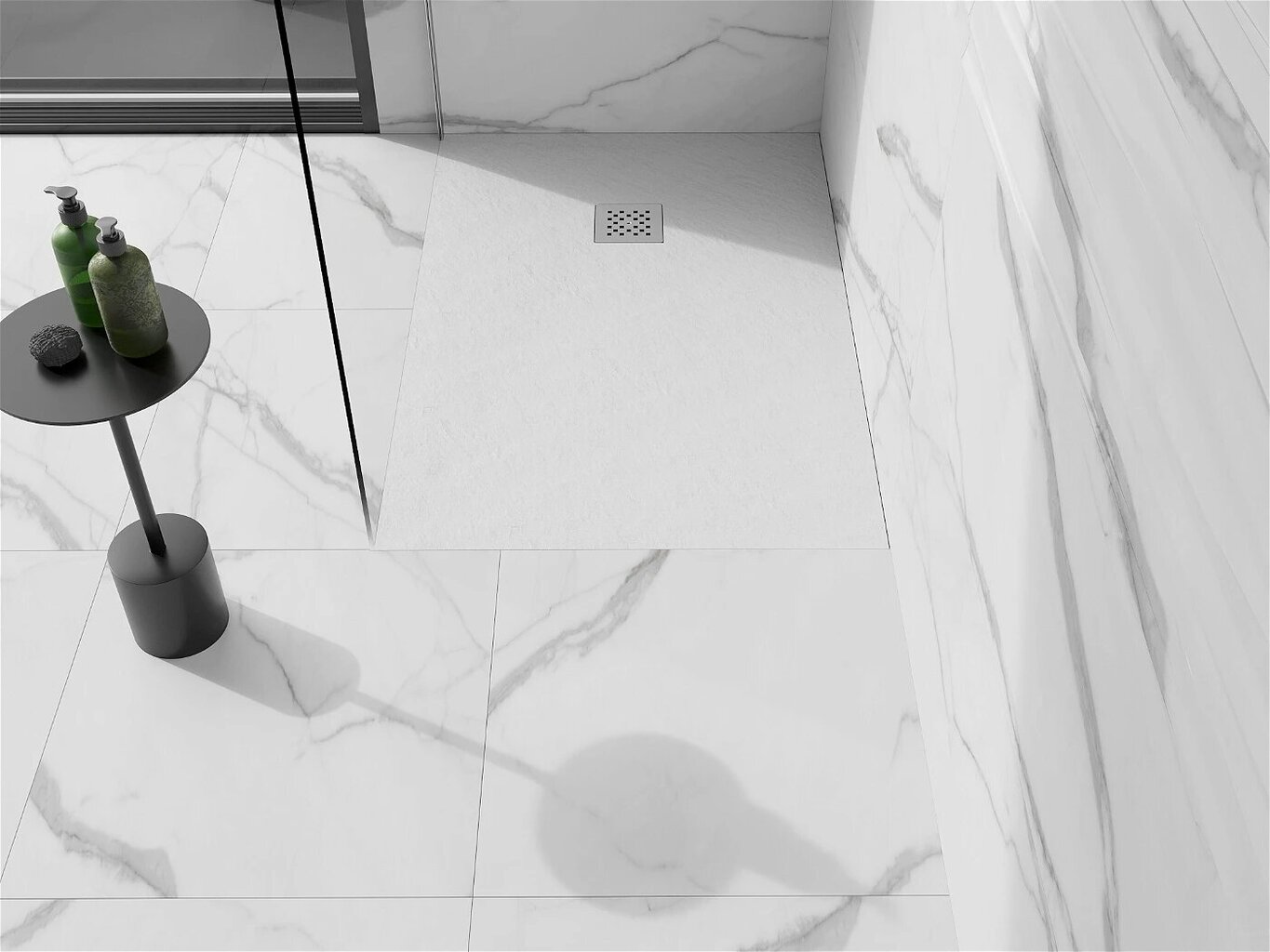 Ristkülikukujuline dušialus Mexen Stone+ sifooniga, White, 130x70,80,90 cm hind ja info | Dušialused | hansapost.ee