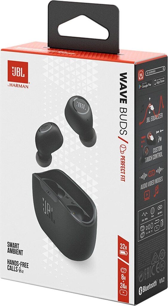 JBL Wave Buds TWS JBLWBUDSBLK цена и информация | Kõrvaklapid | hansapost.ee