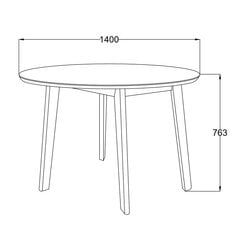 Обеденный стол ROXBY, D140xH76 см, дуб цена и информация | Кухонные и обеденные столы | hansapost.ee